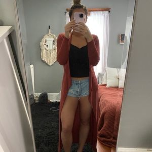 Rust Ribbed Duster from Windsor